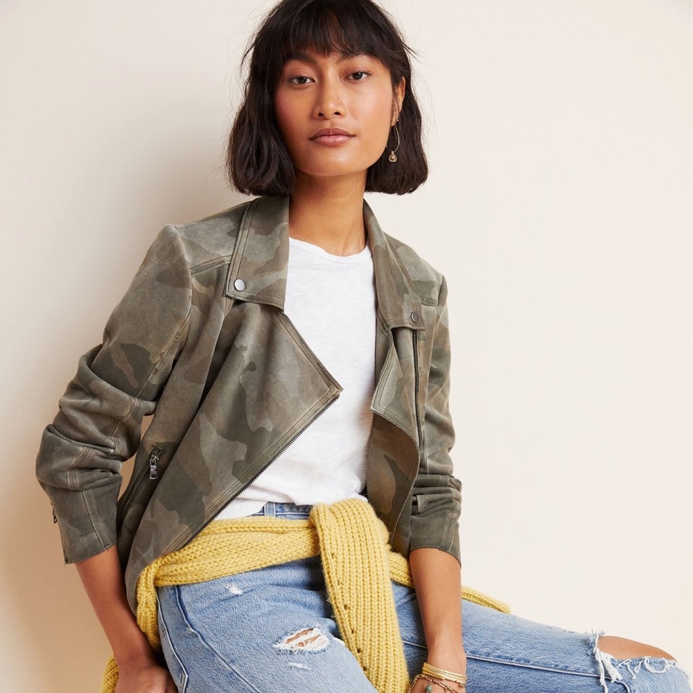 Marrakesh Camo Sueded Moto Jacket
